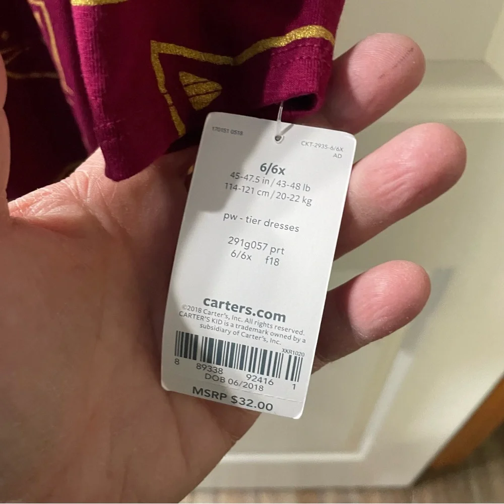 Carter's Maroon Cat Print Casual Dress